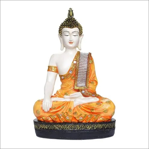 Thinking Buddha Statue - Polyresin, Multicolor | Eco-Friendly, Indian Style, Artificial Craftsmanship, Perfect for Home or Business Decor