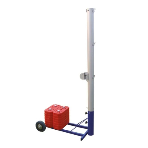 व्हाइट 3X4 इंच मूवेबल वॉलीबॉल पोल