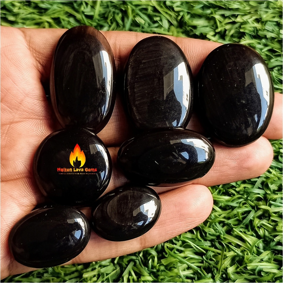 Black Obsidian Cabochon Grade: Top
