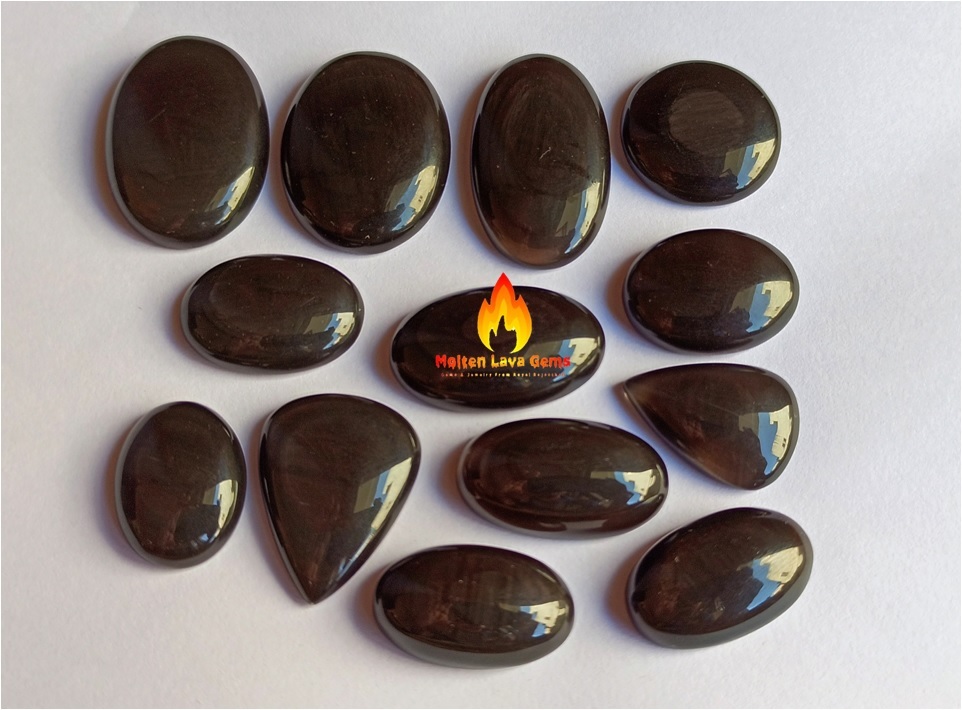 Black Obsidian Cabochon Grade: Top