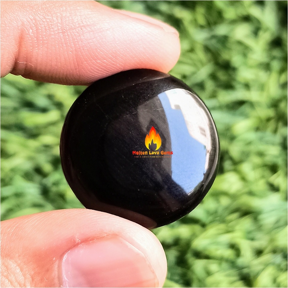 Black Obsidian Cabochon Grade: Top
