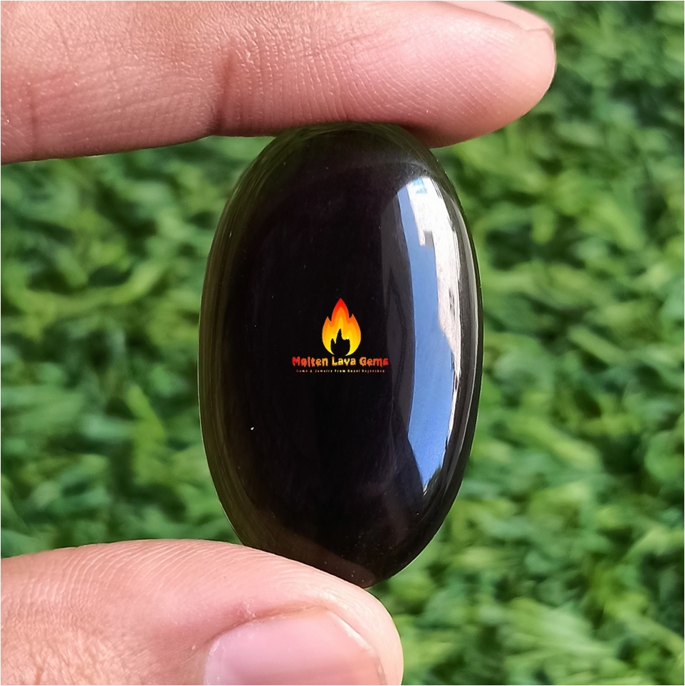 Black Obsidian Cabochon Grade: Top