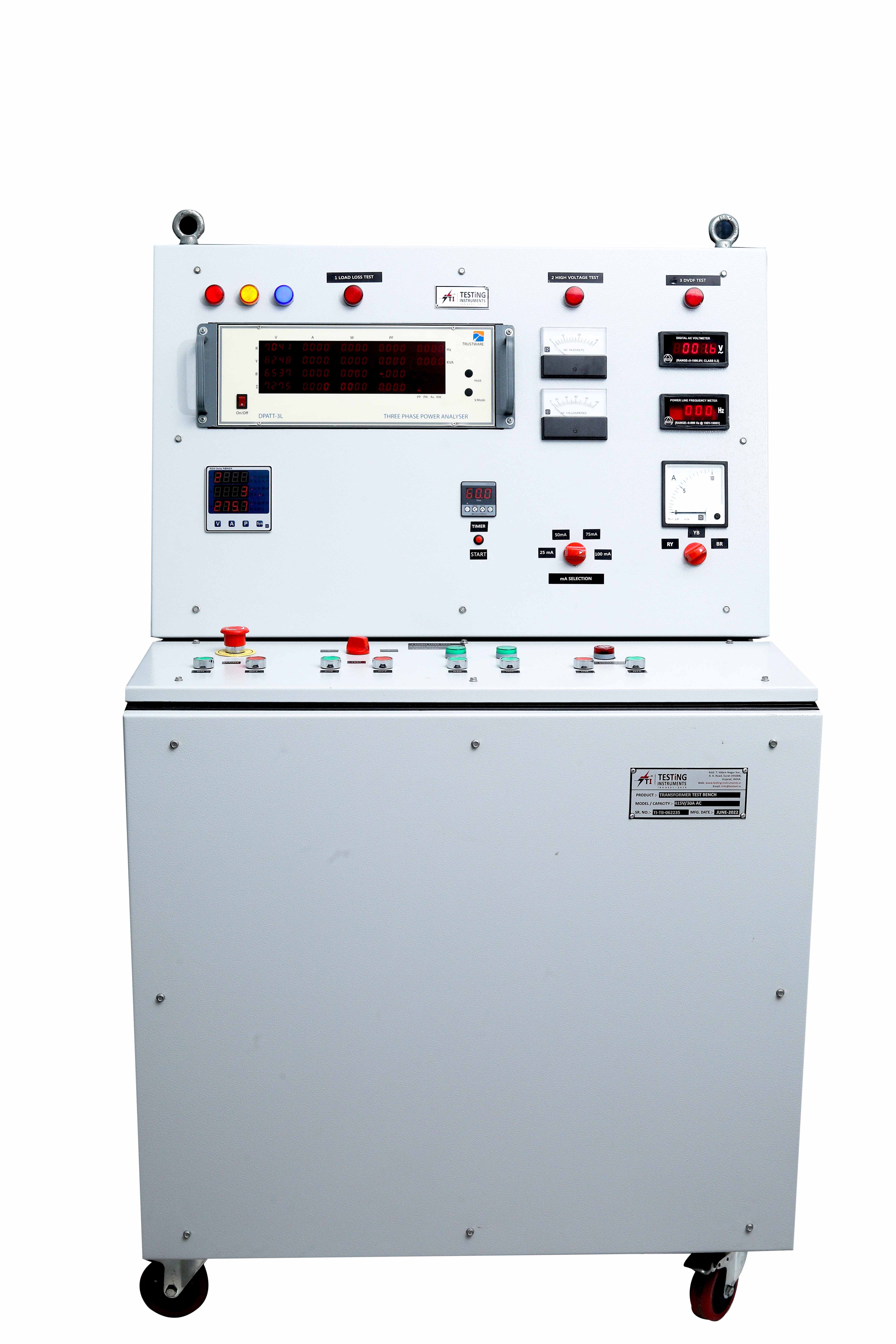 Distribution Transformer Testing Panel - 700/1400/2100 Volt | Easy Operation, Thermal Protection Relay, Comprehensive Testing Capabilities For Repair And Manufacturing