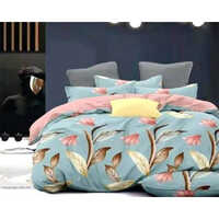 मल्टीकलर लग्जरी लिनन बेडशीट सेट