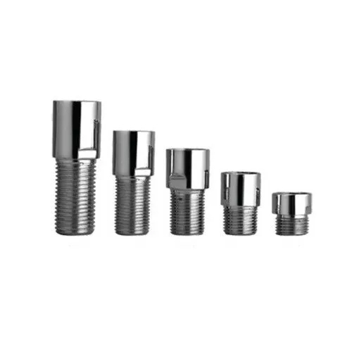 Extension Nipple - Stainless Steel, 1 Inch Size | Silver Glossy Finish, Round Shape, Threaded End Connection