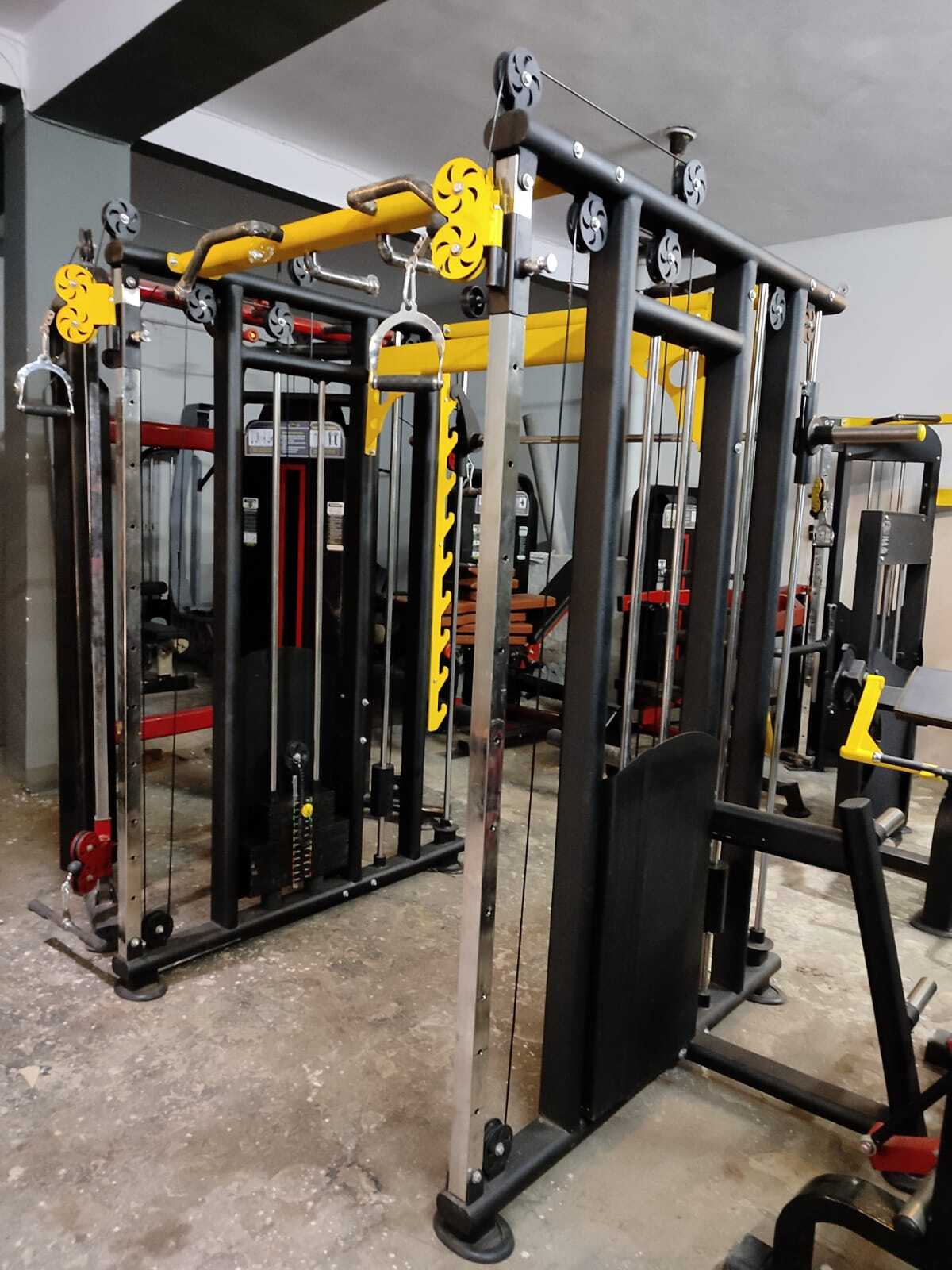 Multi Station Functional Trainer With Smith Machine - 12 Gauge Steel Tubing, 80 Kg Weight Capacity | Adjustable Design, Soft Foam Seat, Advanced Double Effect Welding Technology, Commercial Grade