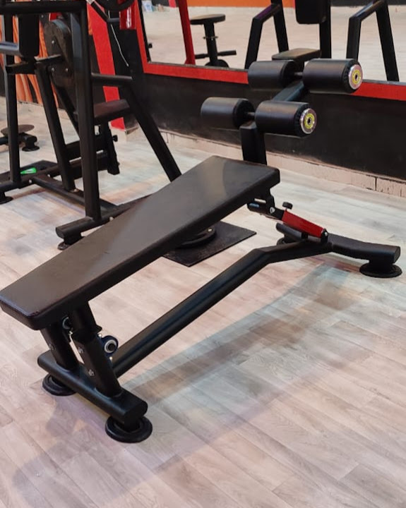 Adjustable Abdominal Bench - Rectangular 12 Gauge Steel Frame, Black Foam Seat | Commercial Grade, 1-year Warranty, Advanced Double Effect Welding Technology, Adjustable For Muscle Gain