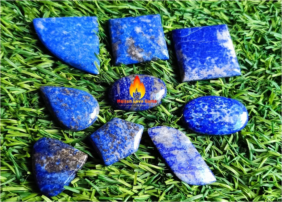 Lapis Cabochon - 15 To 20 Mm, Multi-color Natural Stones | Top Grade, Light-reflective Finish, Ideal For Jewelry & Meditation Crafts