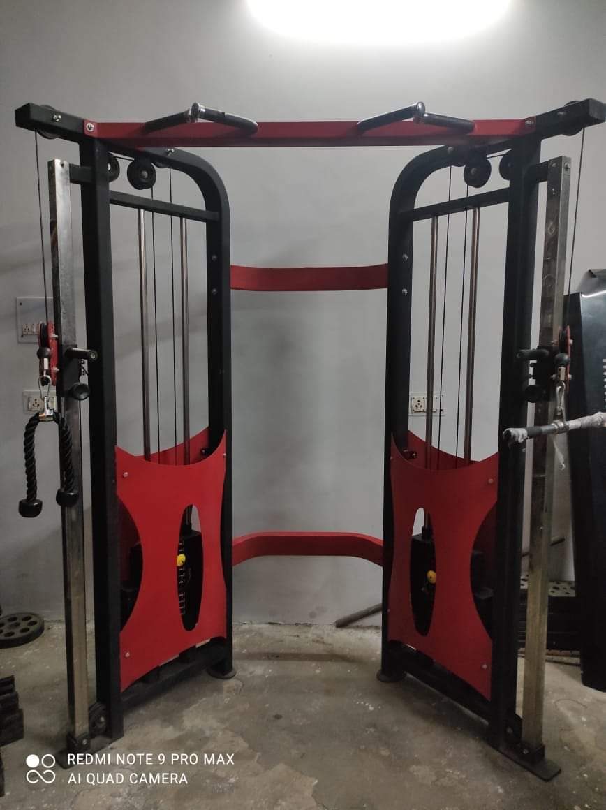 Functional Trainer Machine - Soft Foam Seat, Rectangular 12 Gauge Steel Frame | Advanced Double Effect Welding, Adjustable Operation For Core Strength And Muscle Gain