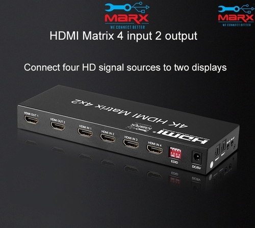 Marx HDMI मेट्रिक्स स्विच 4x2