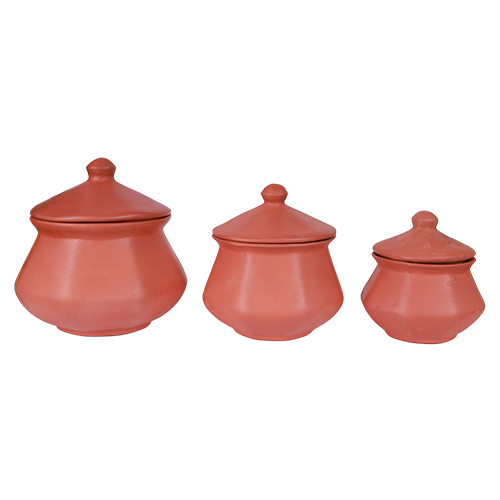 क्ले पहल हांडी 3 पीस का सेट मोटाई: अलग-अलग उपलब्ध मिलीमीटर (Mm)