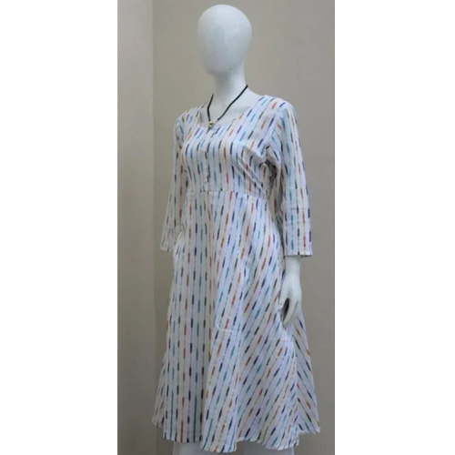 Washable Blue Printed Cotton Kurti