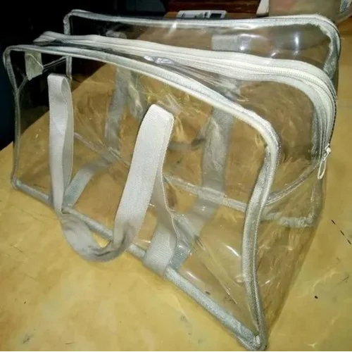 Clear Zipper Bags - 100% Virgin PVC, 24x24 Inch, Transparent, Max. Thickness 300 Microns | Ideal for Apparel and Garment Packaging, 2 Kg Capacity