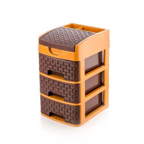 Mini 3 Layer D Storage - Brown Plastic, 22x18x31 Cm | Versatile ...