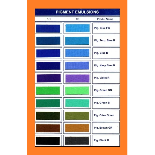 Pigment Emulsion Paste - Liquid Organic Pigment Blend, Any Color Options, Fast Drying And High-quality Color Results