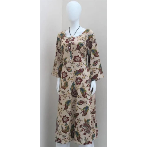 Formal Wear Printed Cotton Kurti - Customized Size | Printed Design, Washable Material For Daily Wear