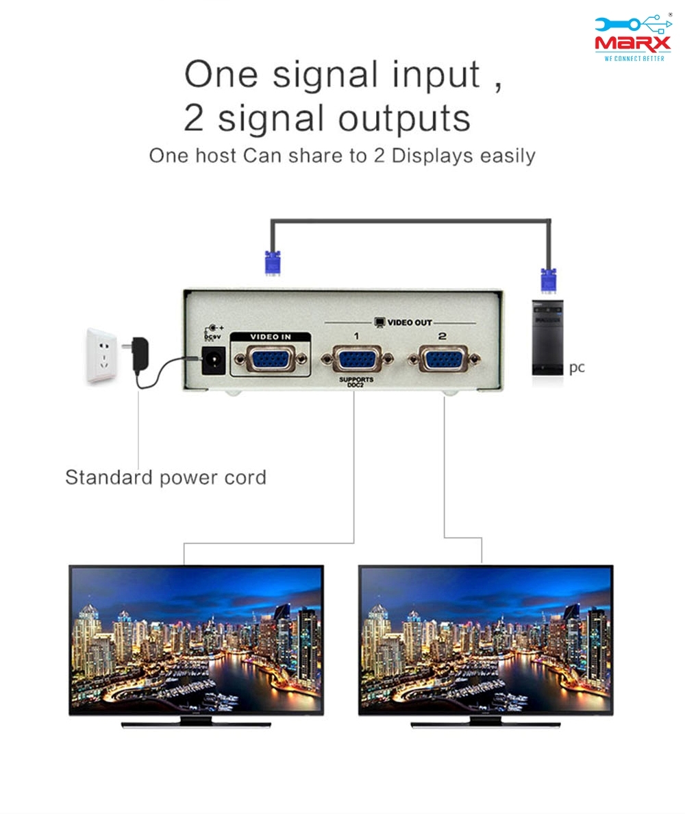 Marx Vga Splitter 2 Port Usage: Indutrial