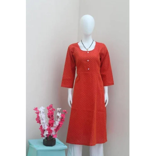 Plain Cotton Anarkali Kurti - Cotton Daily Wear Printed Pattern | Washable Fabric For Comfortable Everyday Use