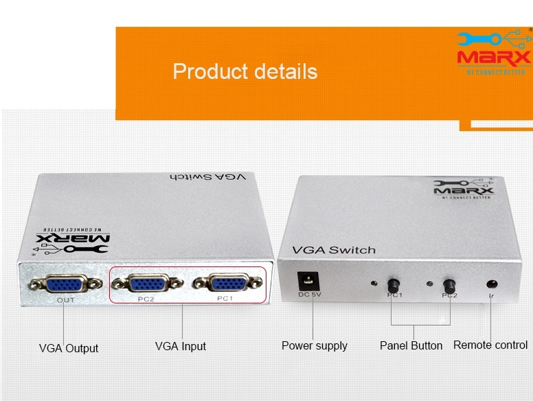 White Marx Vga Switch 2 Port