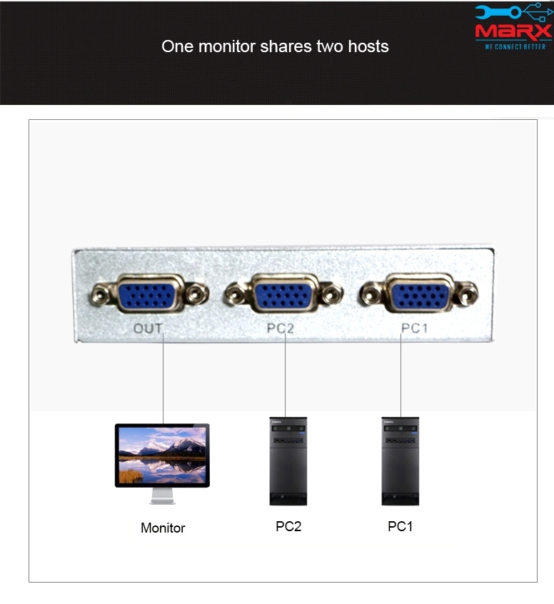 White Marx Vga Switch 2 Port