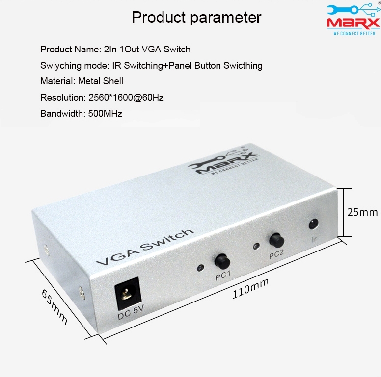 White Marx Vga Switch 2 Port
