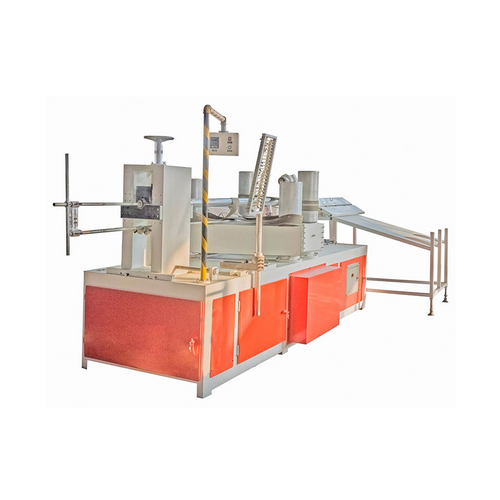 सिल्वर और ऑरेंज इंडस्ट्रियल पेपर कोर ट्यूब बनाने की मशीन