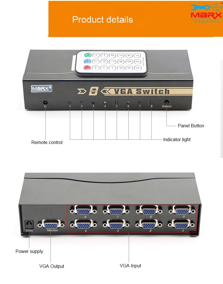 Marx Vga Switch 8 Port Usage: Industrial