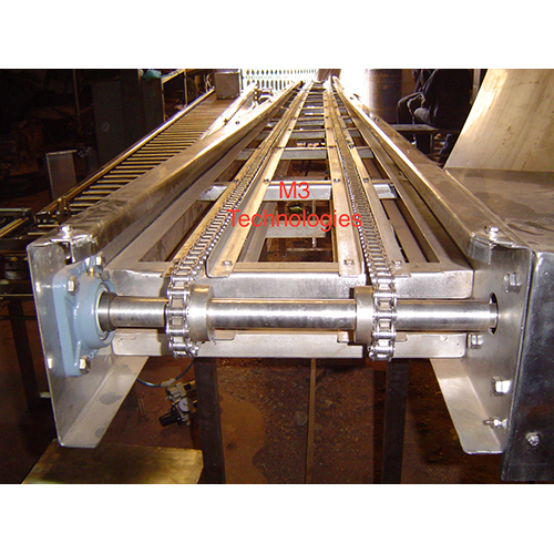 Chain Conveyor - Stainless Steel, Different Sizes Available | Industrial Use, Heat Resistant, Flat Belt Design