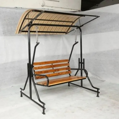 Brown-black Two Seater Garden Swing