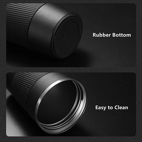 Jovial Mug - Stainless Steel, 500ml | Matte Finish, Double Walled Insulation, Bpa Free Lid, Sweat Free Body, Ergonomic Rubberized Grip, 6 Hour Temperature Retention