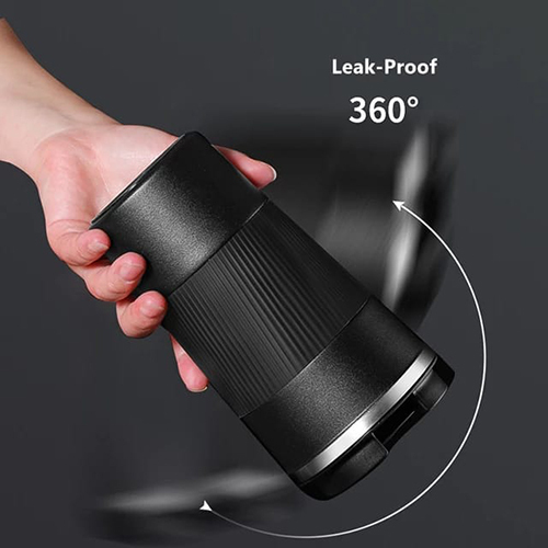 Jovial Mug - Stainless Steel, 500ml | Matte Finish, Double Walled Insulation, Bpa Free Lid, Sweat Free Body, Ergonomic Rubberized Grip, 6 Hour Temperature Retention