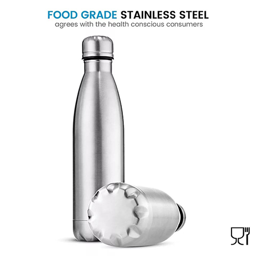 Cola Flask - Stainless Steel 304 , 500ml & 1000ml Sizes | Bpa Free, Leak Proof Silicone Gasket, Copper Insulated Double Walled, Matte Finish