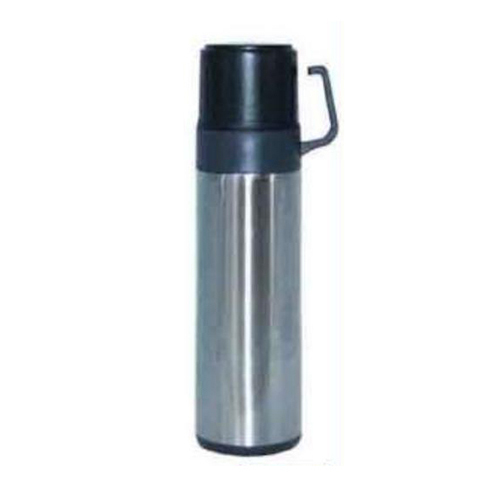 Double Cup Flask - Stainless Steel 304, 600 Ml, Black | Dual Cup Integrated Cap, Bpa Free, Leak Proof, Adventure Inspired Handle, Double Walled Copper Insulated