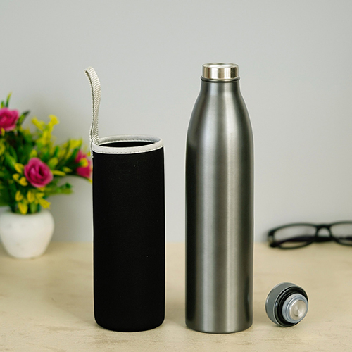 Steelo Flask - Stainless Steel 304 Grade, 700ml, Steel Grey, White, Black | Double Walled Copper Insulation, Bpa Free, Screw Cap, Leak-proof Gasket