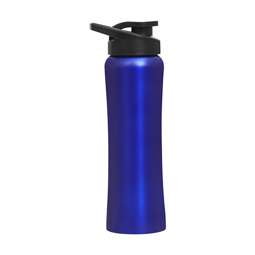 Curve Sipper Bottle - Stainless Steel, 750 Milliliter Capacity, Black, Red, Blue - Easy Clean Large Mouth, Hooked Lid For Convenient Carrying, Ideal For School And Gym Use