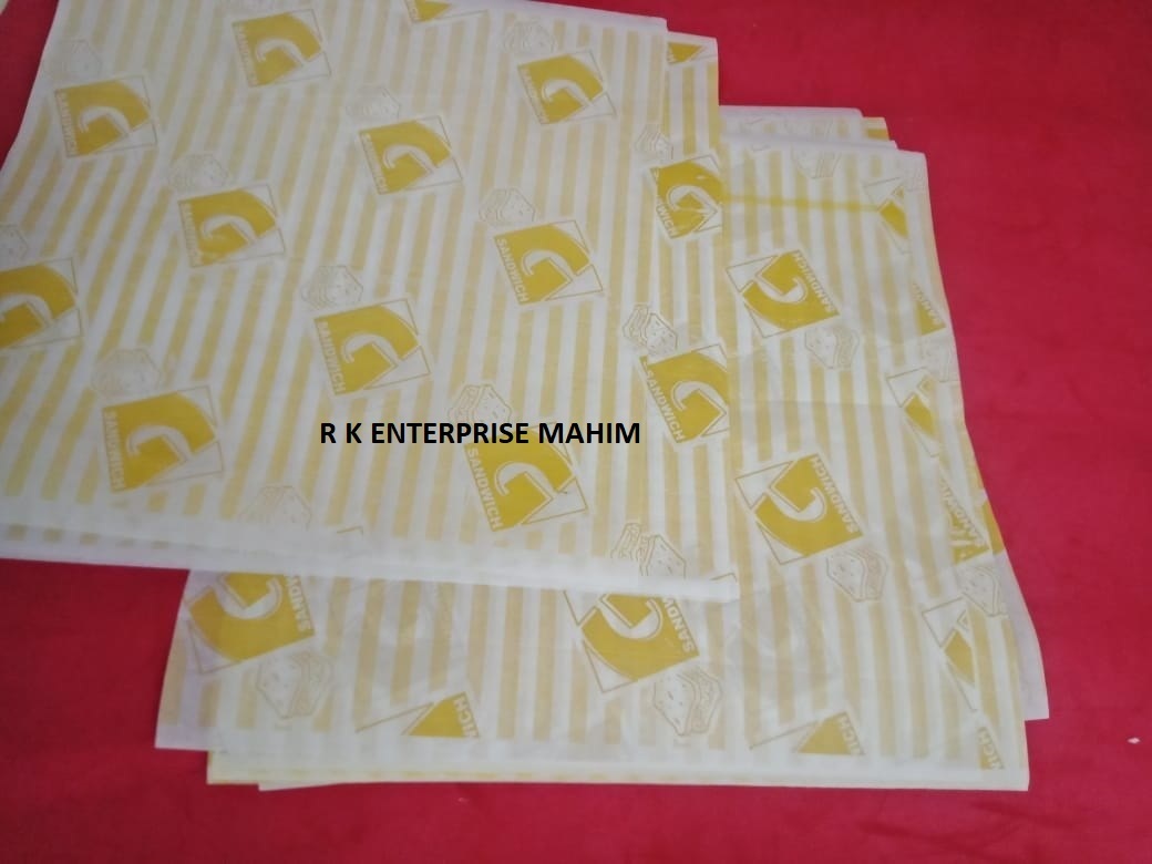 Logo Printed One Side Coated - 40gsm Food Wrapper Paper, 20 Inch Width, Breathable & Heat Resistant For Greasy Meals, Customizable Size