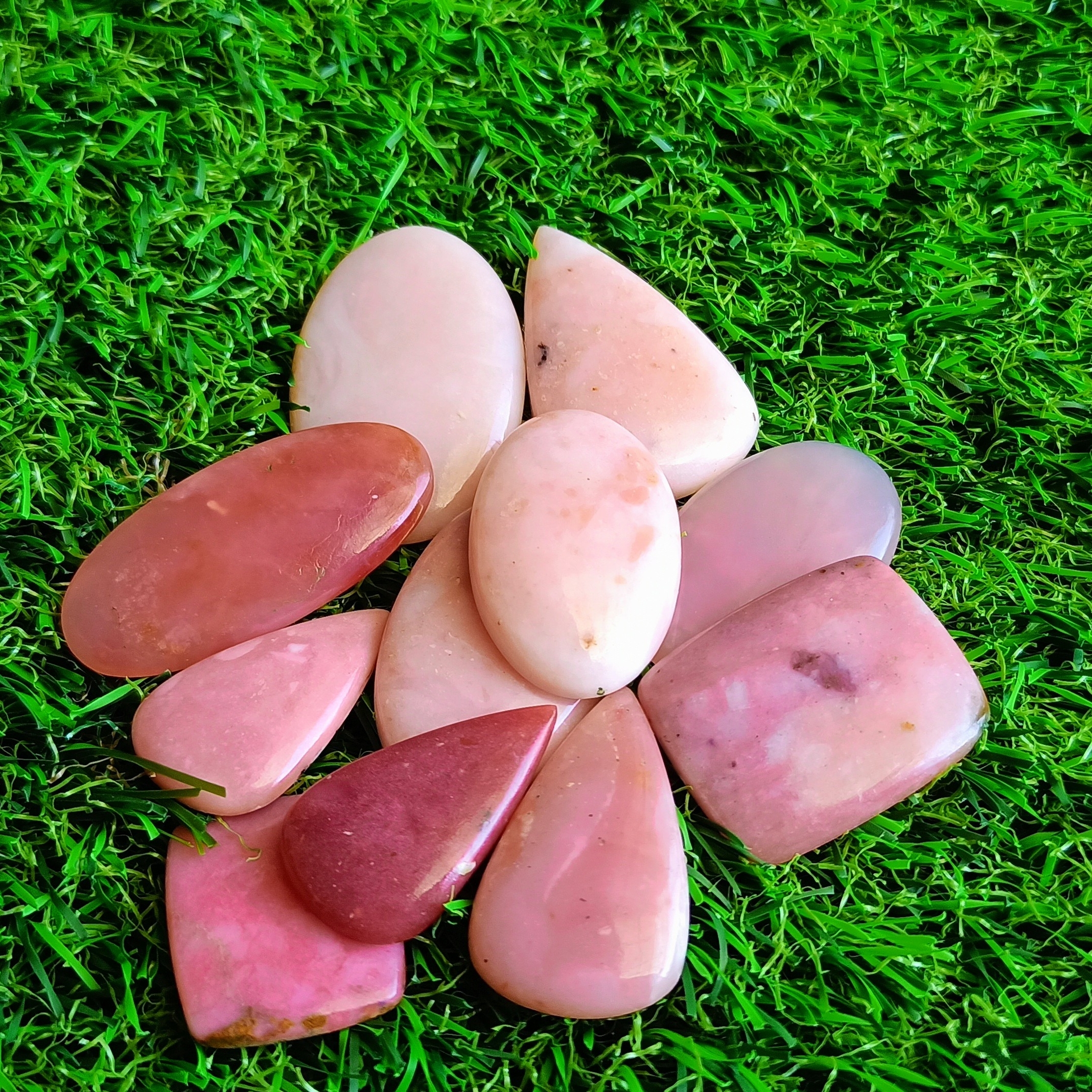 Pink Opal Cabochon Grade: Top