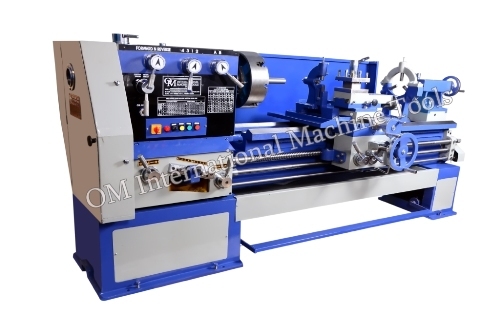 Om Brand - Casting Iron Horizontal Automatic Lathe Machine | Blue Color, 1 Year Warranty, Normal Cnc