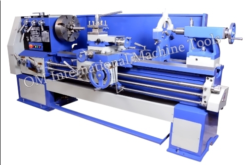 Om Brand - Casting Iron Horizontal Automatic Lathe Machine | Blue Color, 1 Year Warranty, Normal Cnc