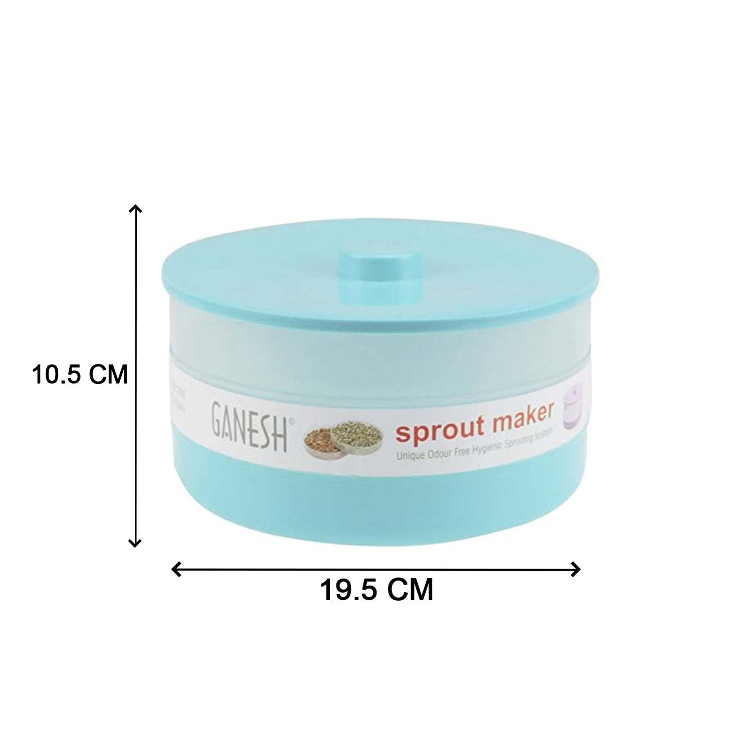 Ganesh Sprout Maker Bean Bowl - Plastic, 21x11x11 Cm, Transparent | 1800 Ml Capacity For Effortless Sprouting And Healthy Choices