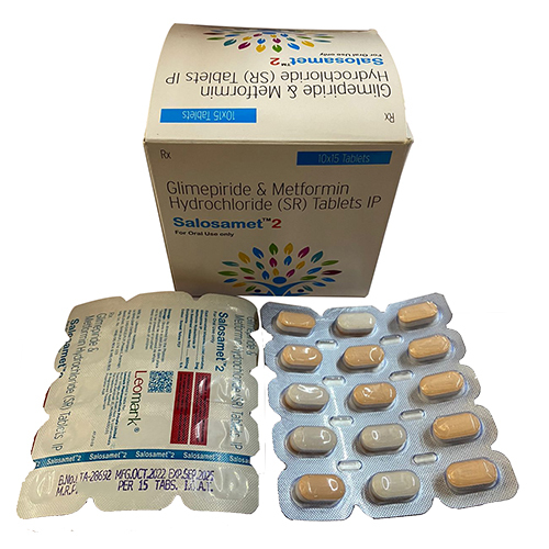 ग्लिमपाइराइड 2 मिलीग्राम और मेटफोर्मिन हाइड्रोक्लोराइड 1000 मिलीग्राम लंबे समय तक रिलीज होने वाली गोलियां आईपी सामान्य दवाएं