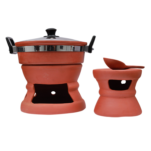 Clay Chula Set With Kadai With Glass Lid - Thickness: Different Available Millimeter (Mm)