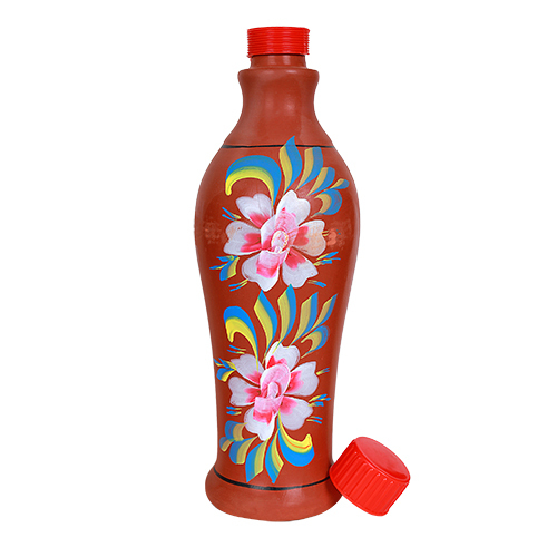 Multicolor Colorful And Natural Clay Water Bottle Handmade