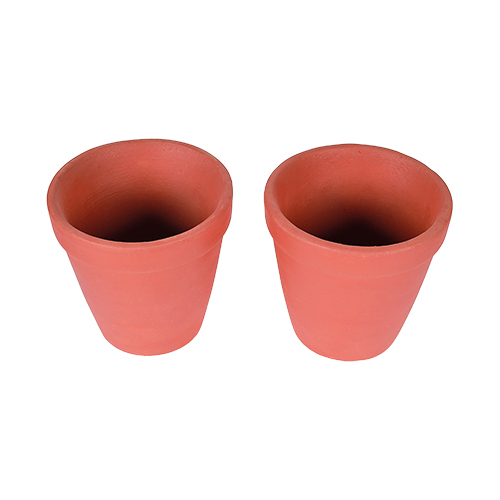 Clay Round Flower Pot - Terracotta Clay, 4 Inch Height | Antique Effect, Porous Design For Ideal Plant Growth And Moisture Regulation