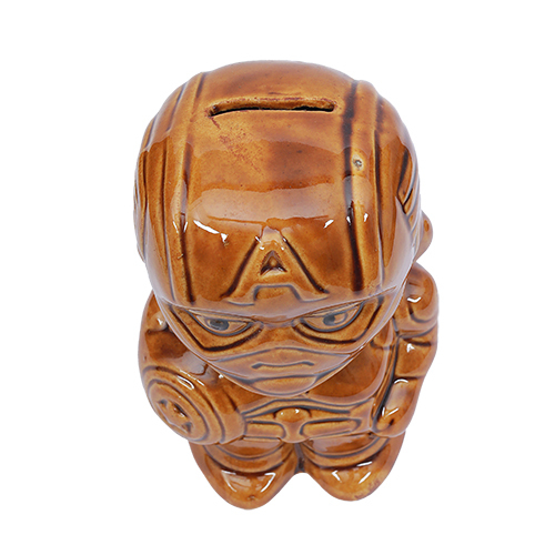 Ceramic Mr.america Money Bank - Ceramic Material, Various Sizes Available, Brown Color | Decorative Household Item With Warranty