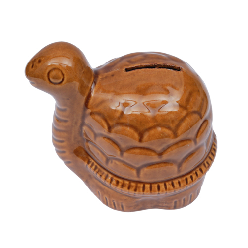Ceramic Turtle Money Bank - Ceramic, Different Sizes Available, Brown | Decorative Element For Household Use, Warranty Included