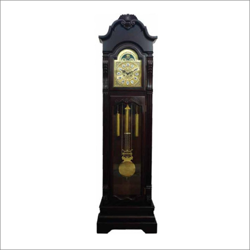 Grand Father Clocks - Customized Size, Polished and Carved Golden Finish | Quartz Mechanism, Warranty Included
