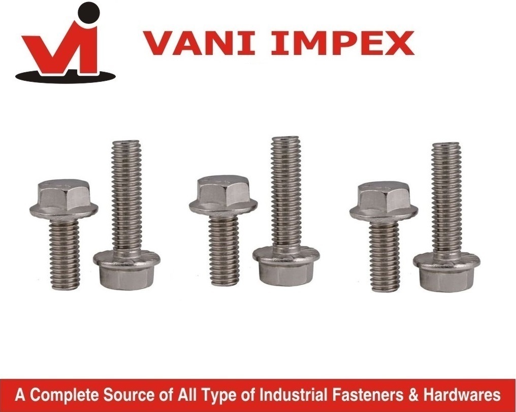 Stainless Steel Flange Bolts And Nuts - M6 To M12 Ss304 Hexagonal Shape | High Strength Corrosion Resistant High-temperature Endurance