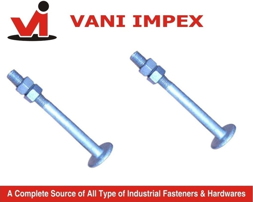 Step Bolts With Nuts - Steel Material, Various Sizes Available | Durable Fastening Solution For Secure Connections