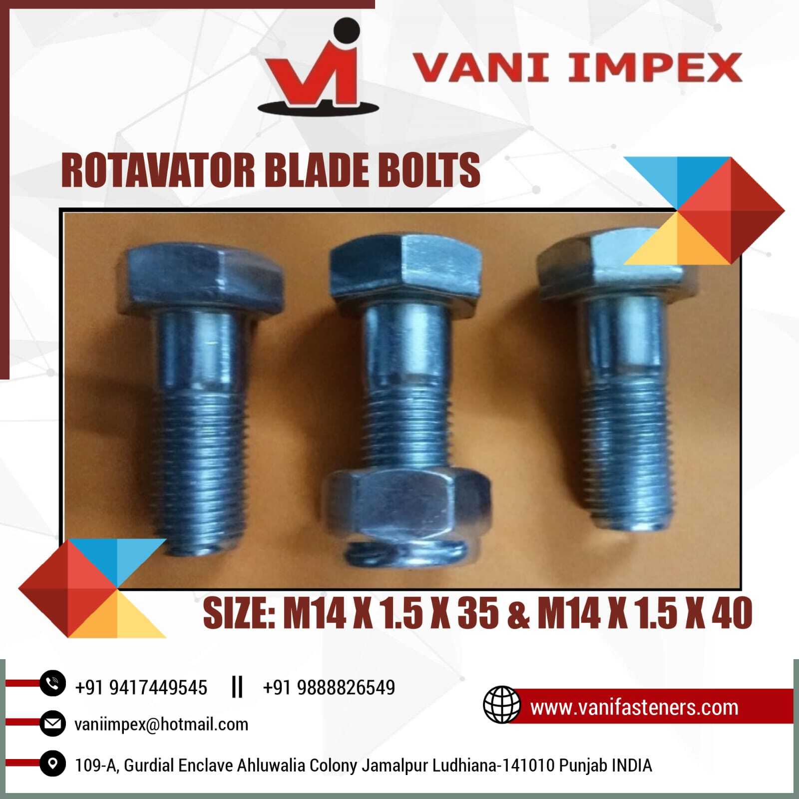 Rotavator Blade Bolt